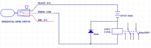 控制12V直流DPDT的水平电平开关